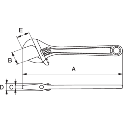 Adjustable wrench chrome plated 4.1/4/13x110mm