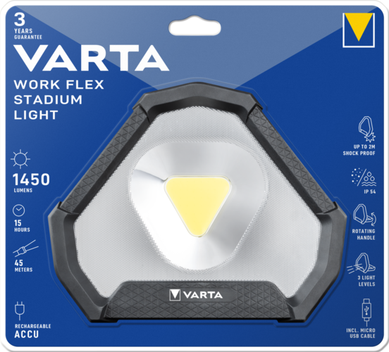 Varta Work Flex Stadium Light COB LED 1450 Lumen