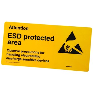Label ESD protected area 300x150mm
