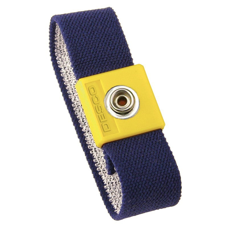 Wristband blue allergy friendly adjustable w/10mm male snap button