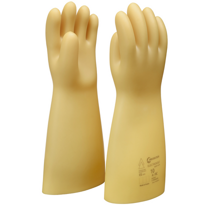 Natur latex handske 7,5kV cl.1 Str. 12 - 36cm lang, 1,5mm tyk