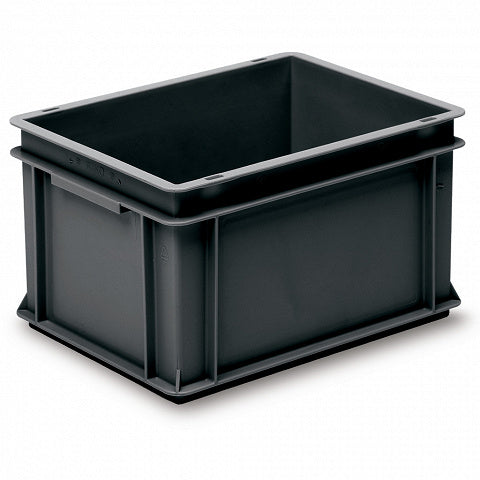 Kasse ESD 3-204Z-0 EL 400x300x220mm, sort polypropylen opbevaringsboks