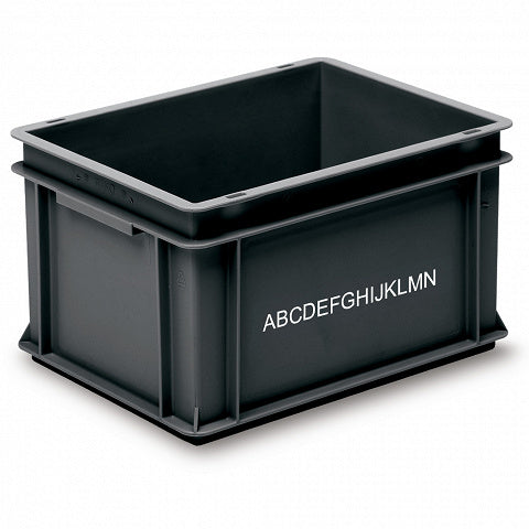 Kasse ESD 3-204Z-0 EL 400x300x220mm, overblik højre side med bogstaver