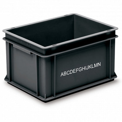 Kasse ESD 3-204Z-0 EL 400x300x220mm, overblik højre side med bogstaver