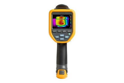Fluke TiS55+ termisk kamera med temperaturvisning på display og håndholdt greb.