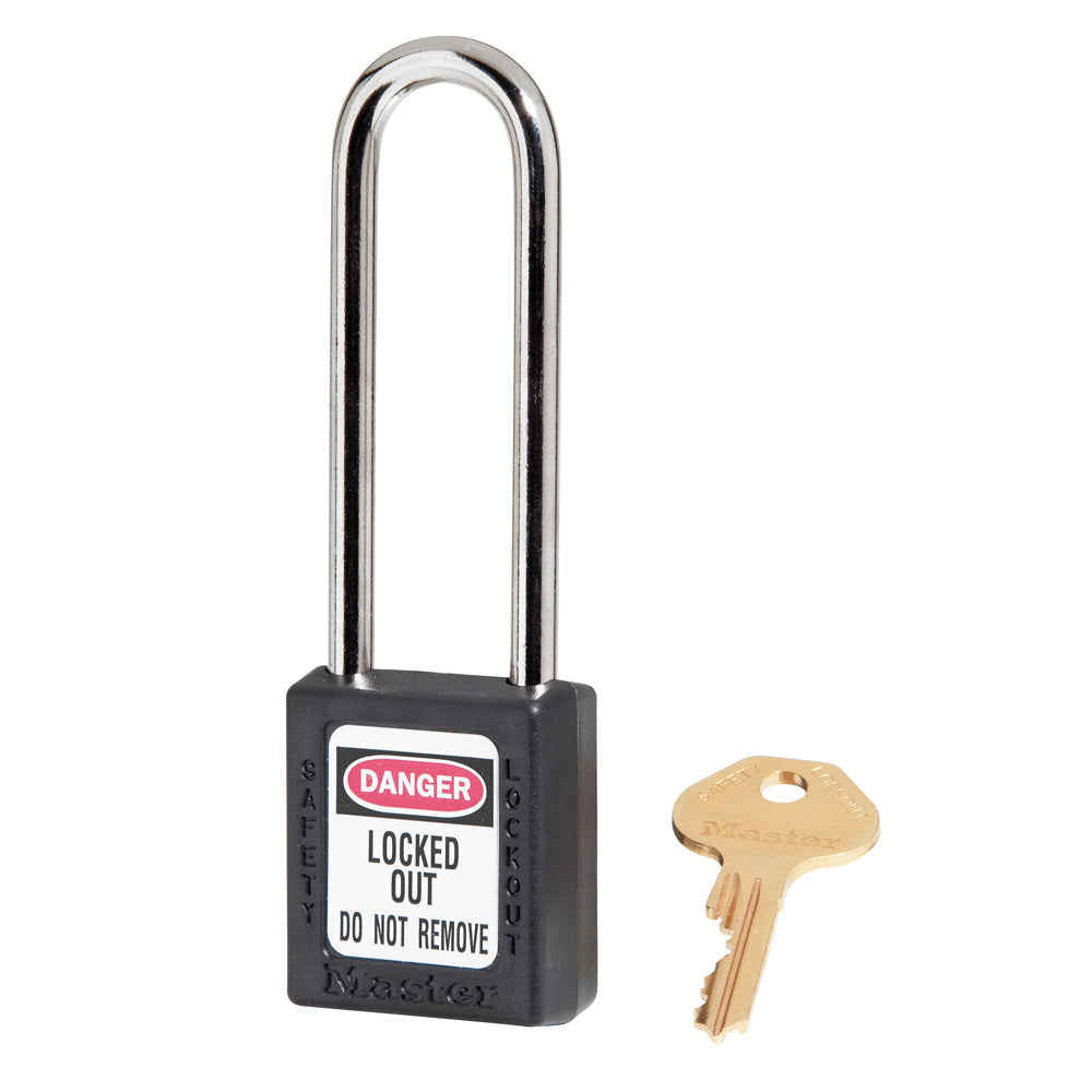 MasterLock Zenex hængelås sort med metalbøjle og nøgle