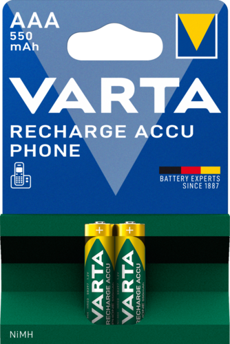 Varta Ni-MH Phone Accu AAA 1,2V 550mAh Ø10,5*44,5mm BL-2