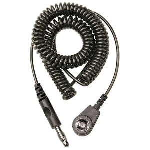 Spiral cable 2 mtr. Standard 4mm banana and 10mm female push button