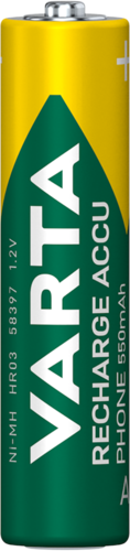 Varta Ni-MH Phone Accu AAA 1,2V 550mAh Ø10,5*44,5mm BL-2