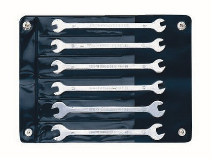 Gaffelnøglesæt m/6 nøgler 2x4,0-7,0mm i rullemappe