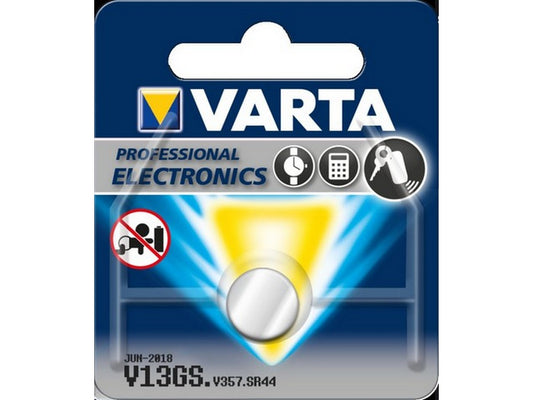 Varta battery V13GS silver oxide 1.55V: 155mAh: Ø11.6x5.4mm SR44