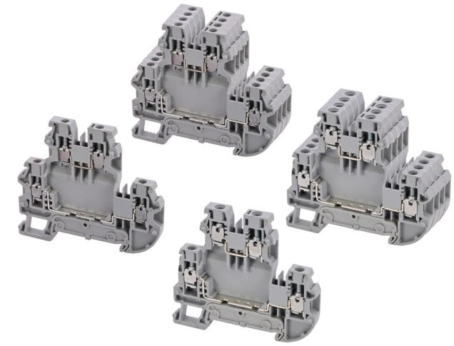 FEED-THROUGH TERMINAL BLOCK 2-level ,FOR DIN RAIL,SC TBS4-L2 grey,5