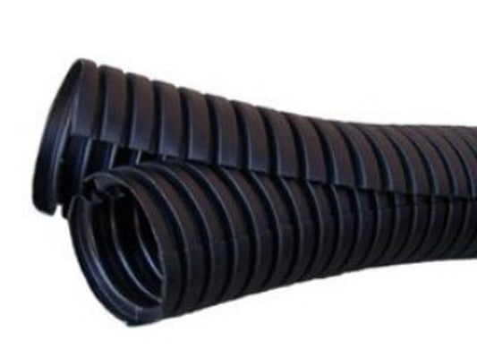 Protective hose 2-piece in black Polyamide NW29 internal Ø26.6mm/external Ø34.5mm 50m per roll