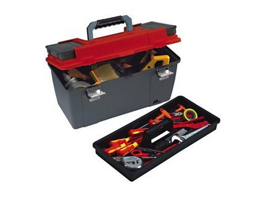 Plano toolbox w/tray hard plastic - 51x29x28cm w/2 assortment boxes in lid
