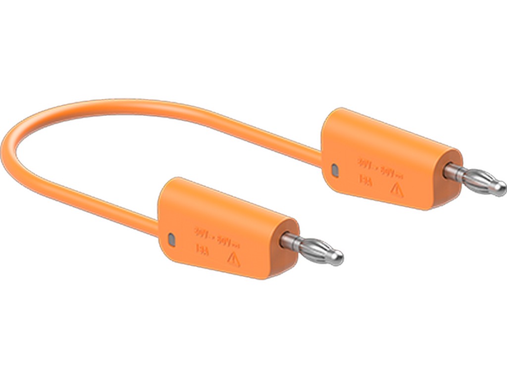 Test lead in PVC 1mm 100 cm Orange LK-4N-F10 19A 30V AC/60V DC nickel-plated plug