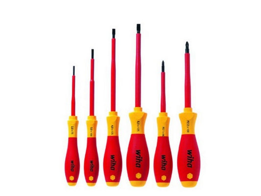 Skruetrækkersæt 1000V Lige 2,5/3,5/4,5/5,5mm+PZ1,PZ2 Softfinish håndtag