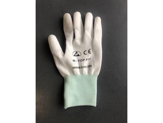 Handsker ESD Hvid nylon Non-coated str. M