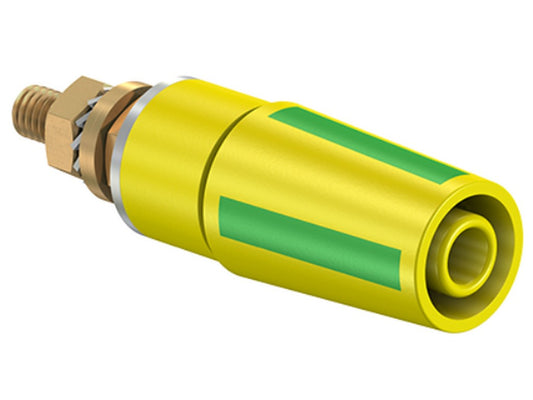 Bøsning SAB4-G forgyldt gul/gr CAT II 600V 32A