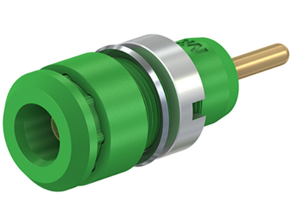 Bøsning indbygning SLB2-R grøn 600V  CAT III 10A