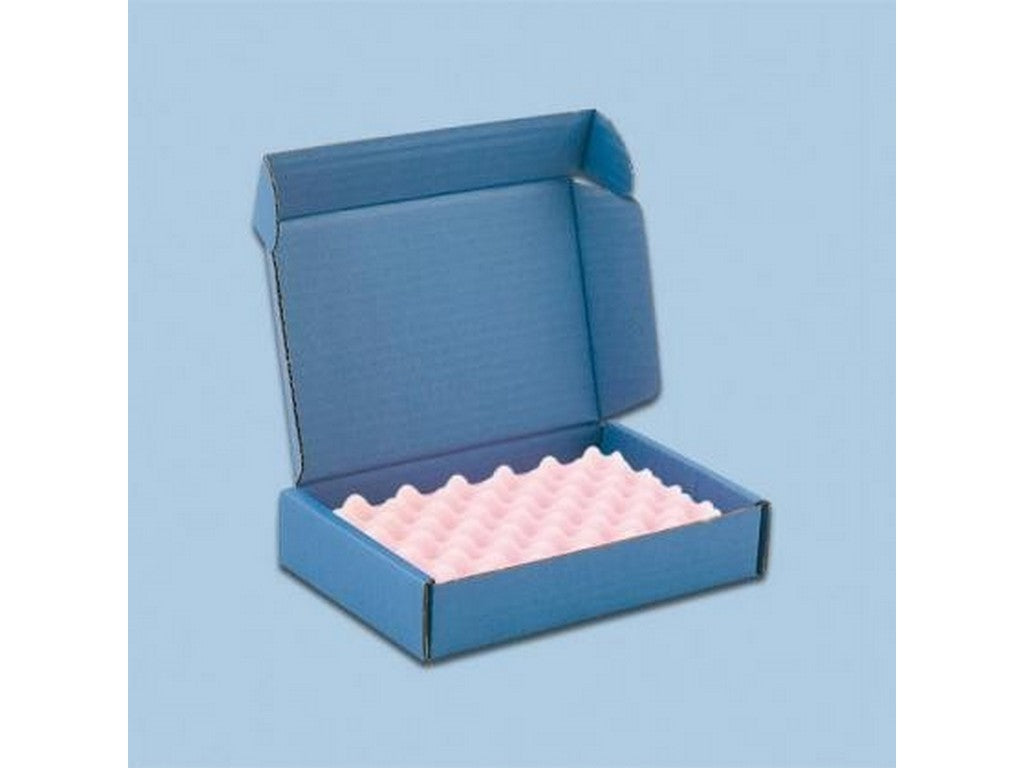 ESD Mailing box CORTRONIC blue pk w/10 pcs. w/print & w/foam