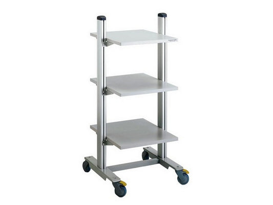 Rolling table w/3 adjustable shelves 605x530mm