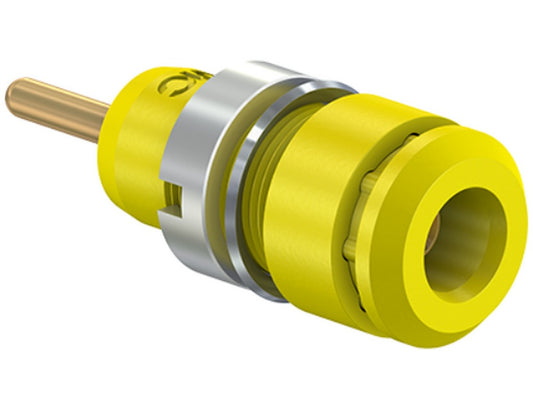 Bøsning indbygning SLB2-R gul 600V  CAT III 10A