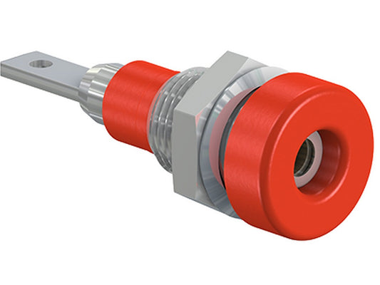 Bøsning m/lamel 2mm LB-IF2R rød - 30V AC/60V DC - 10A CATI