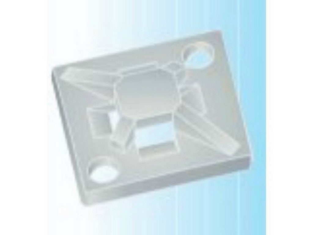 Ankerplade f/kabelbinder hvid 12,5X12,5mm selvklæb./skruehul