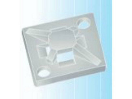 Ankerplade f/kabelbinder hvid 12,5X12,5mm selvklæb./skruehul