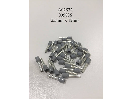 Terminal tube ISO, gray 2.5mm -L12mm