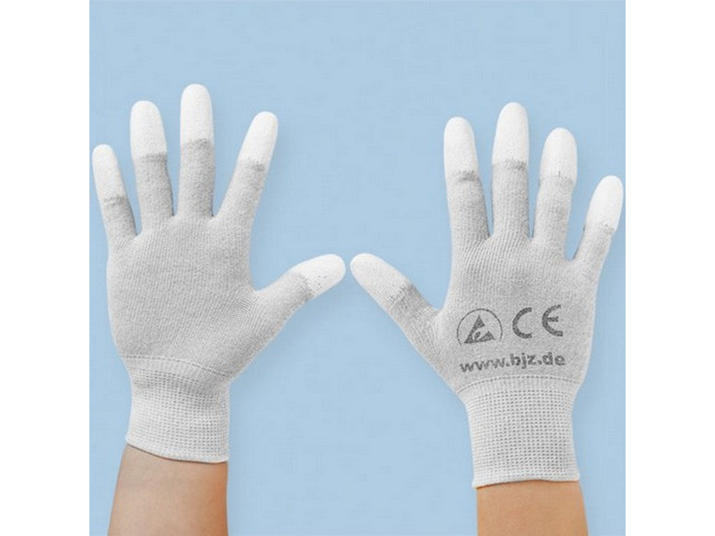 Gloves ESD size M; PU-coated fingertips