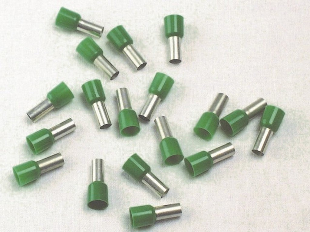 Terminal tube insulated GREEN 16mm-L12mm; bag w/100pcs.