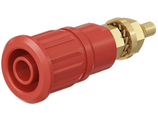 Bøsning SEB4-G forgyldt rød CAT III 1000V 32A