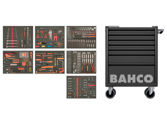 BAHCO 26 TOOL CART WITH 5 DRAWERS. CONTAINS 140 PARTS