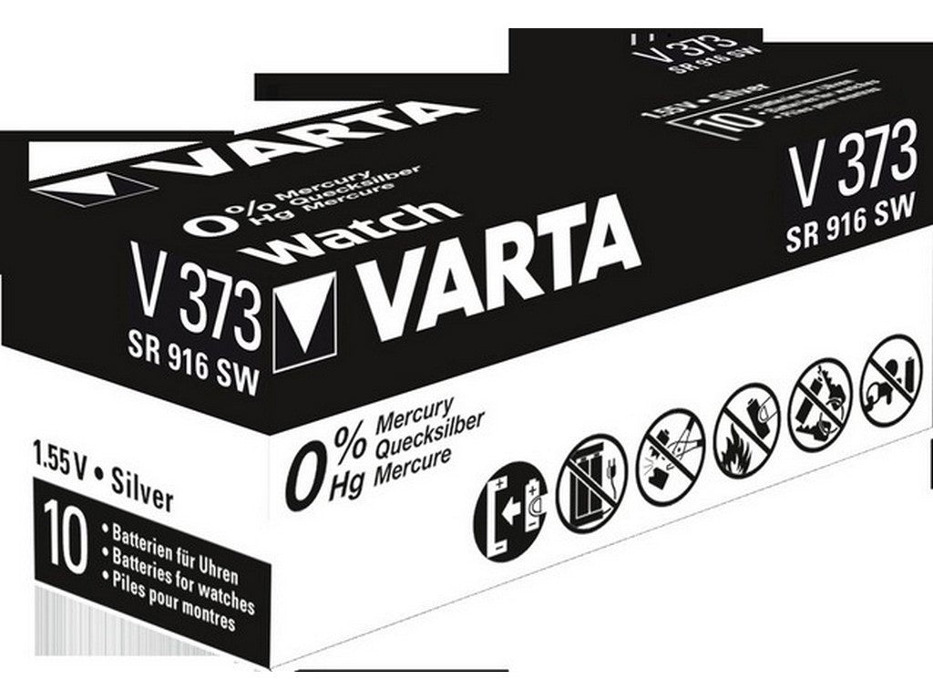 Varta battery V373 silver oxide 1.55V; 23mAh; Ø9.5x1.6mm SR68