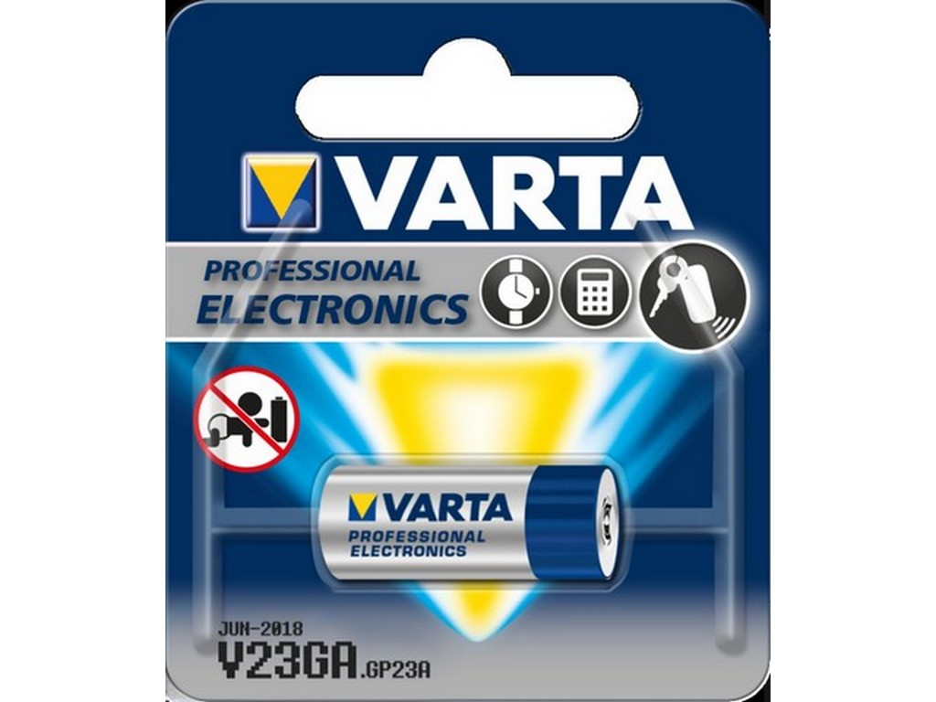 Varta batteri V23GA alkaline 12V; 38mAh; Ø10,3x28,5mm 8LR23