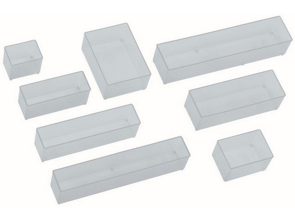 Indsats for CL80 BA8-3 69x55x235mm gennemsigtige skillerum i plast