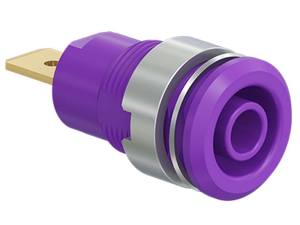 Bøsning SLB4-F6,3 forgyldt violet CAT III 1000V 32A