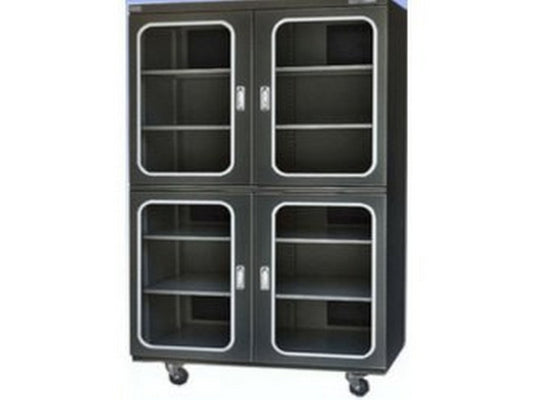 Drying cabinet 1-5% RH w/RH meter dim1200x710x1910mm 4 compartments, net weight 170 kg.