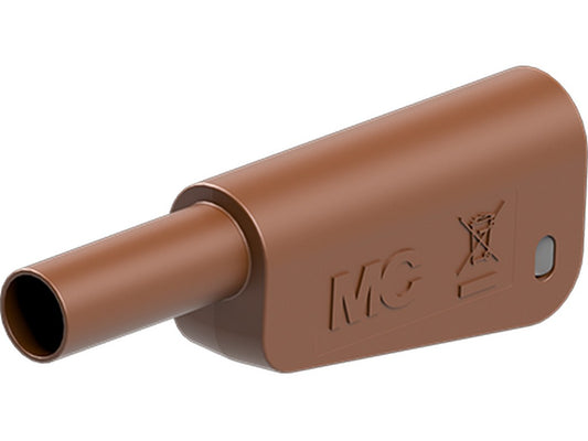 Bananstik Ø4mm SLQ-4N-46 brun 1000V  CATII/600V CATIII  32A f/2,5mm2 ledning for lodning