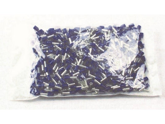 Terminal tube insulated blue 2.5mm-L8mm: bag w/500pcs.