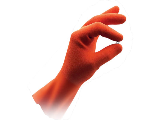 Orange L-AUS handske Touch-E 1000V Str.08-CL 0-36cm lang-0,8mm tyk LYSBUE SIKKER 4kA