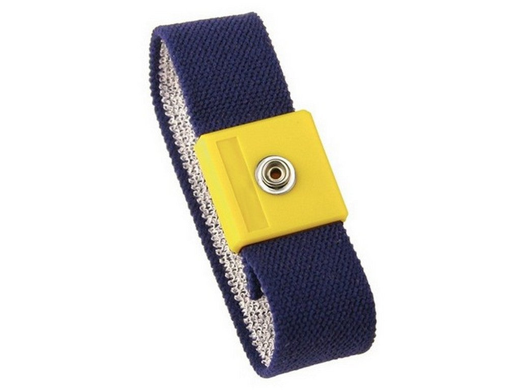 Wristband blue allergy friendly adjustable w/10mm male snap button