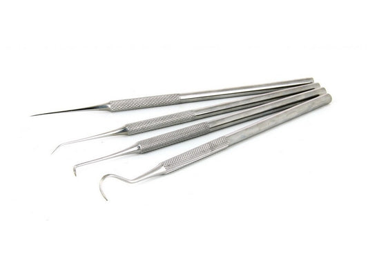 Probe set in stainless steel of 4 pieces.