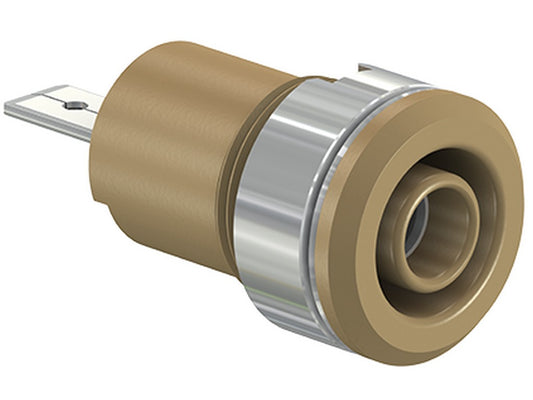 Bøsning SLB4-F/A fornikl. brun CAT III 1000V 24A