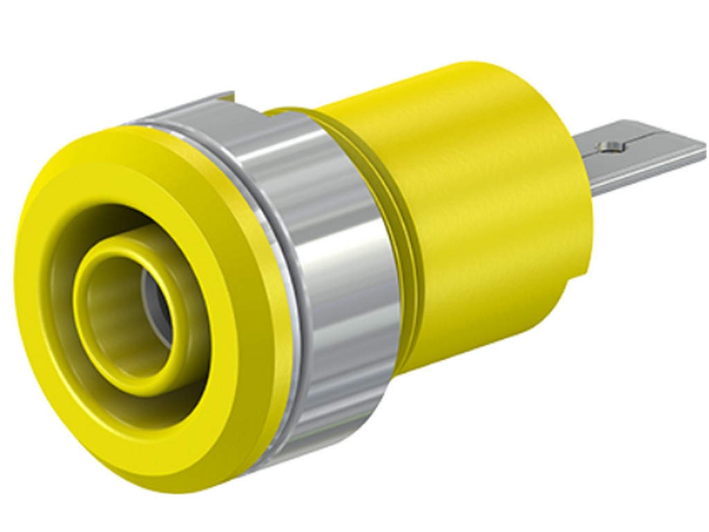 Bøsning SLB4-F/A fornikl.  gul CAT III 1000V 24A