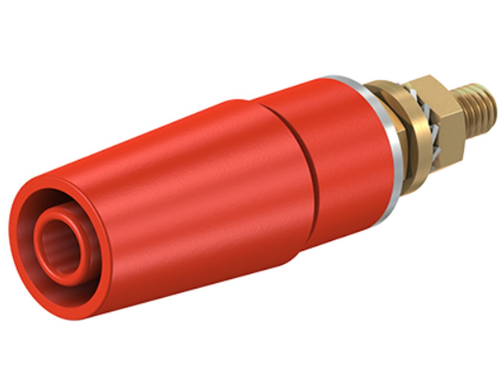 Socket SAB4-G gold-plated red CAT II 600V 32A