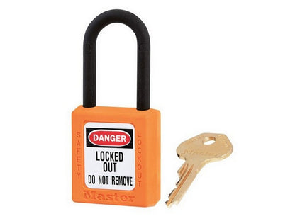 MASTERLOCK Zenex Hængelås KOMPOSIT ORANGE Key different/key containing 38x38mm-bøjle Ø6mm