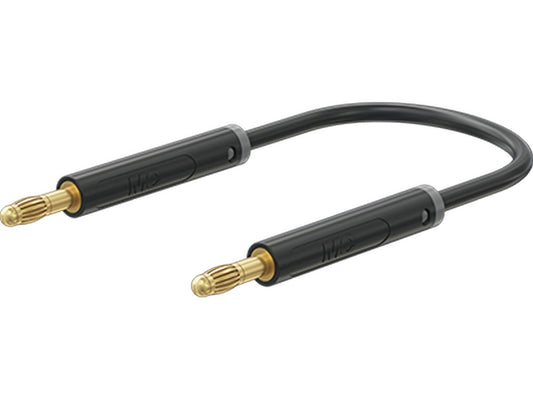 Prøveledning i PVC 1,0mm² 50cm SORT AK-4A-F10 19A 30V AC/60V DC forngyldt stik