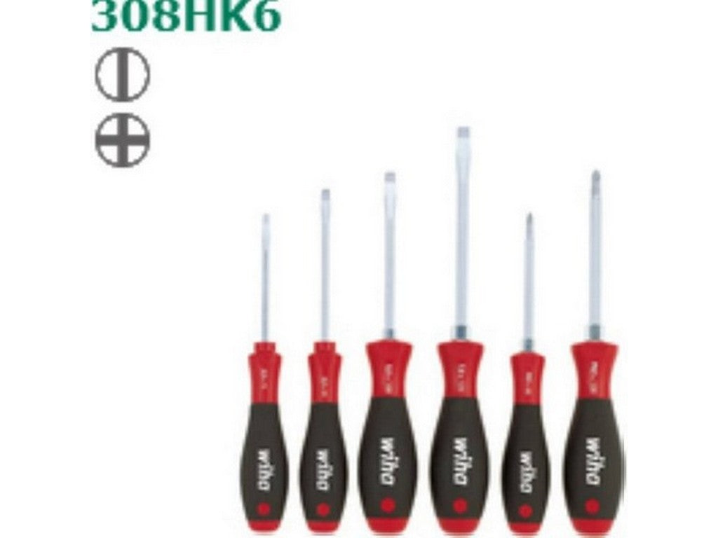 Skruetrækkersæt SoftFinish Lige 3,5/4,5/ 5,5/7,0mm/PH1+2 m/6-kantet klinge